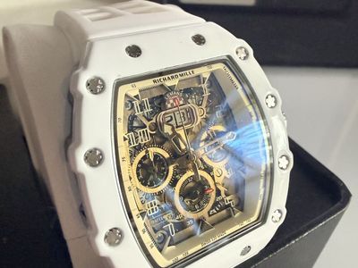 used $399 OBO White men/women Quartz Swiss watch Mille Richard Skeleton Style wristwatch Chronograph