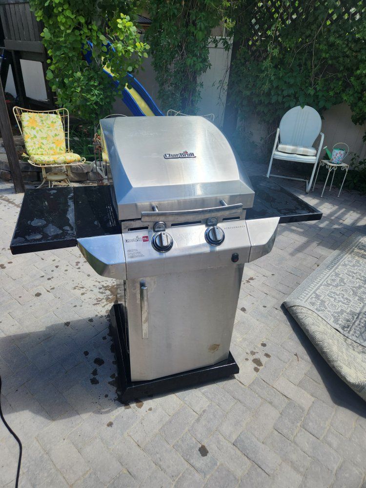 char broil stainless steel two burner grill