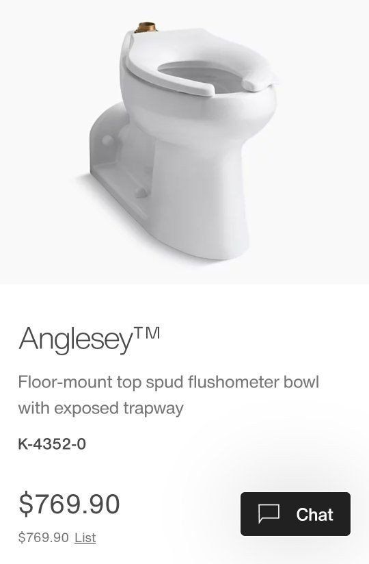 Anglesey Elongated Commercial Toilet Bowl K-4352-0