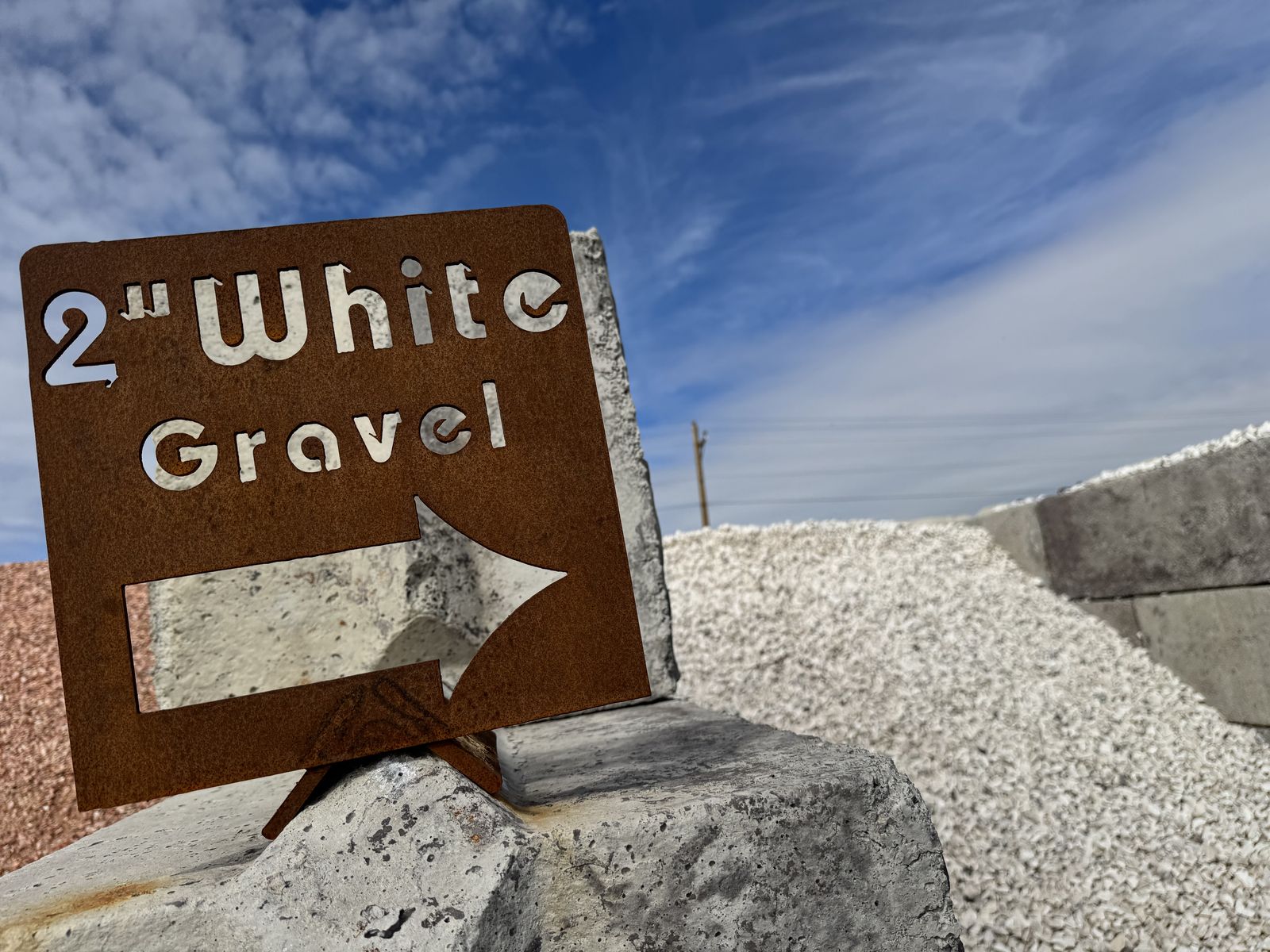 2 Inch Minus White Marble