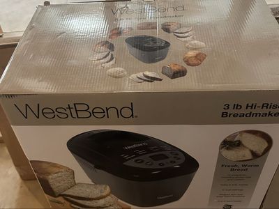 West Bend 3 lb Hi-Rise Breadmaker - 12 Programs, Gluten-Free, Custom Loaves, Dual Knead Blades