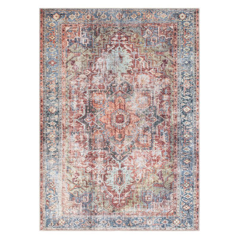 NEW  7'7" x 9'6" World Rug Gallery Traditional Distressed Machine Washable Area Rug