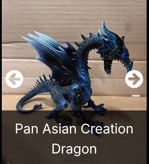 Pan Asian Creation Blue & Black Dragon Toy Figure 17" L x 14.5" H.