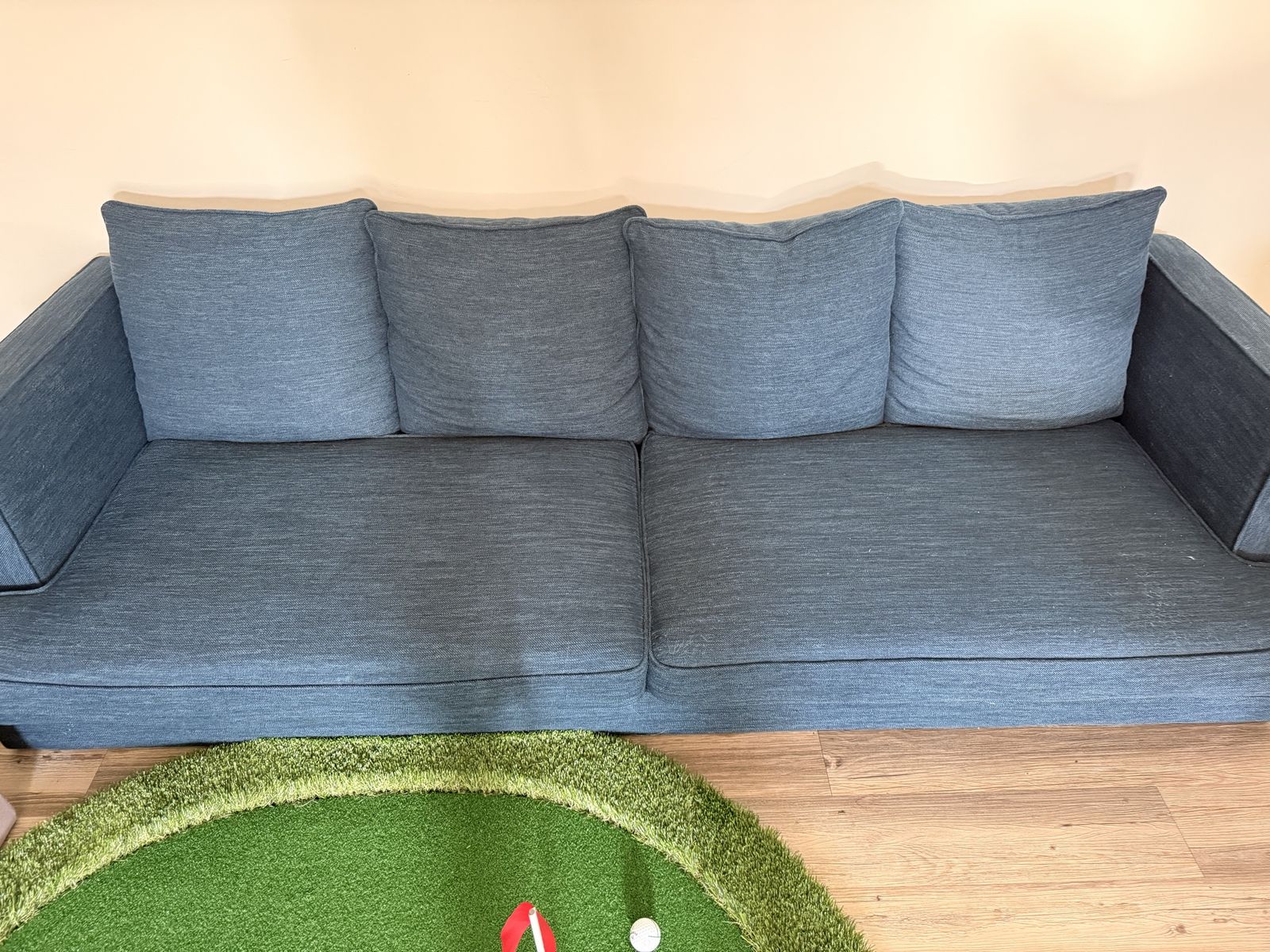 Spacious Blue Sofa Couch - Comfortable 3-4 Seater for Living Room or Den. ***FREE***