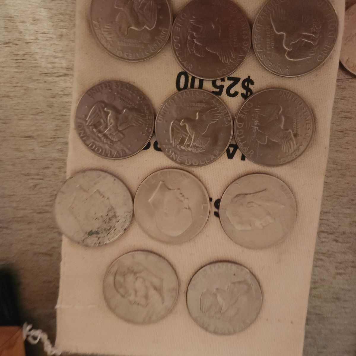 Eisenhower dollars 5 dollars each