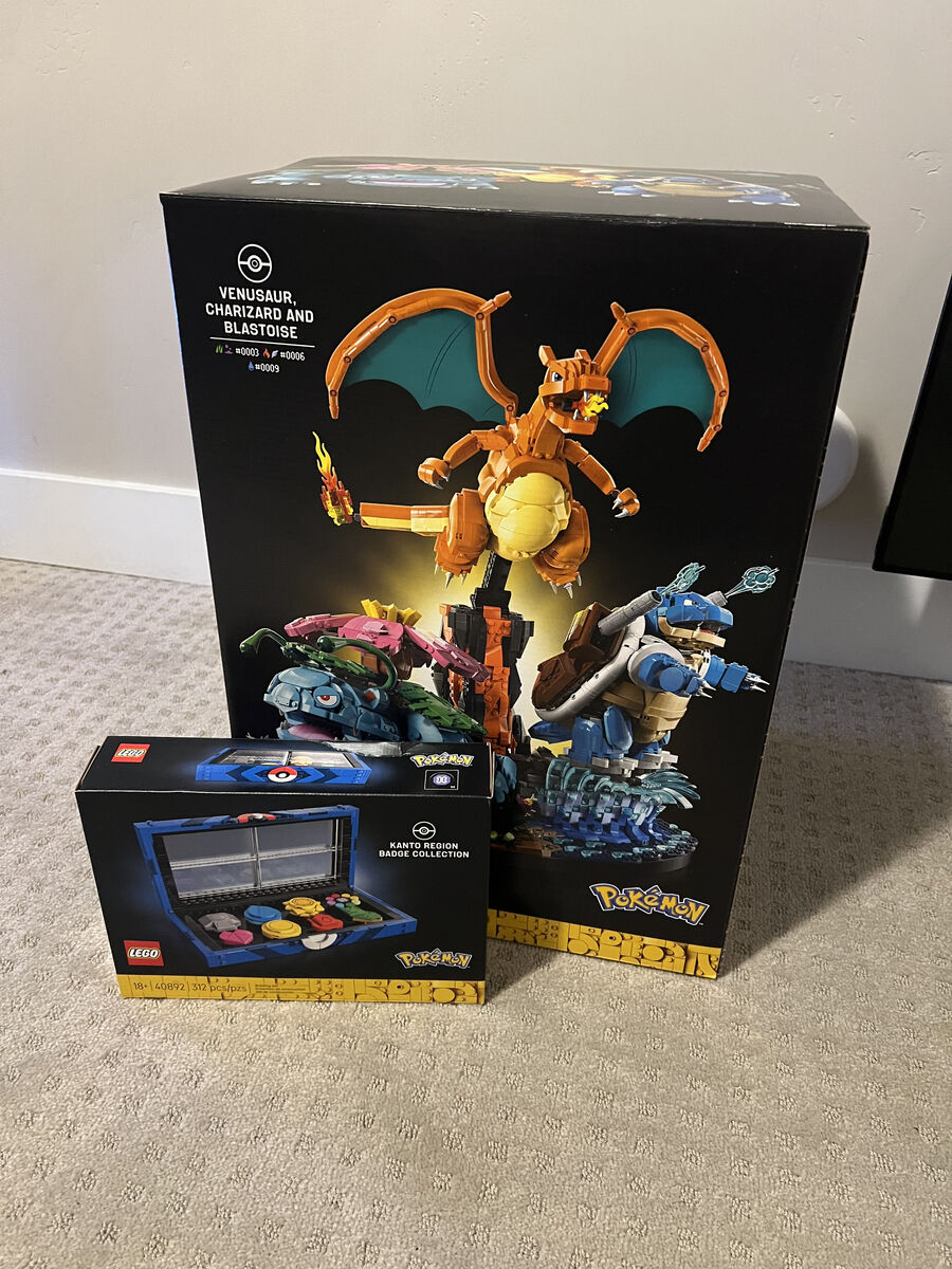 LEGO Venusaur, Charizard and Blastoise + BONUS Kanto Region Badge Collection