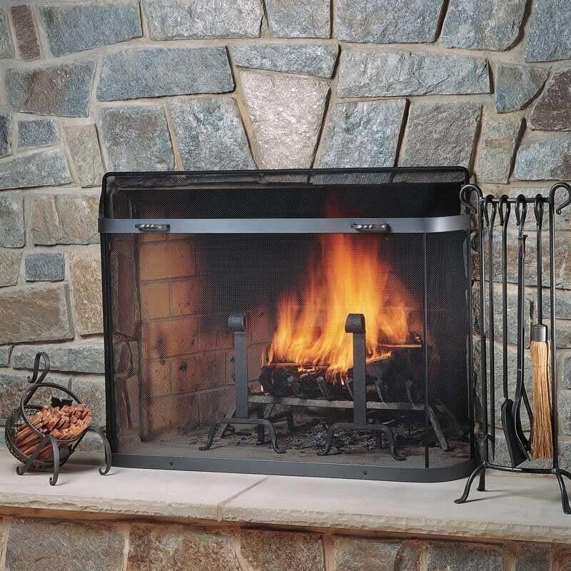 44"W x 33"H fireplace / mesh screen