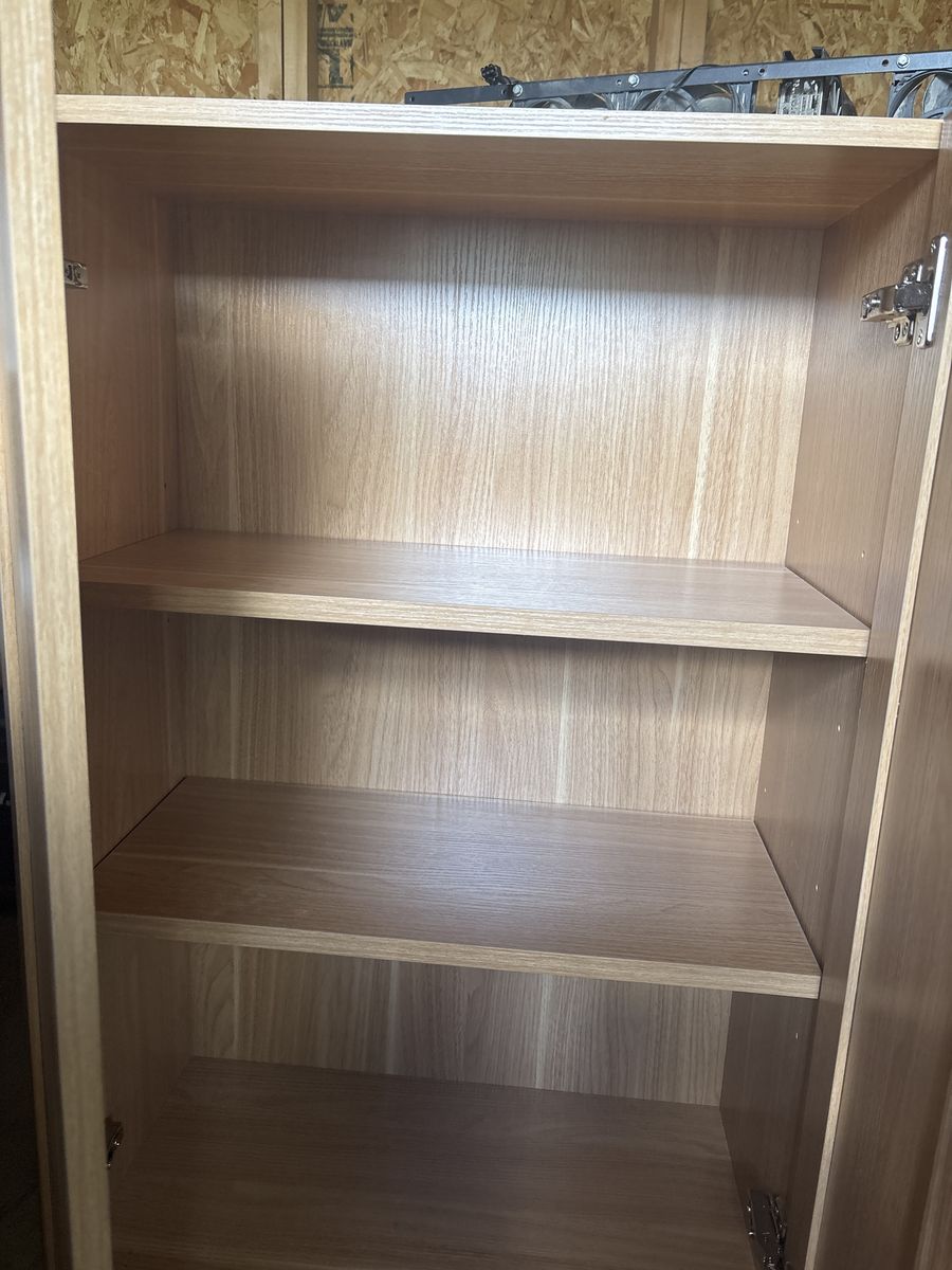 Wood Cabinet with Shelves — Never Used, Like New