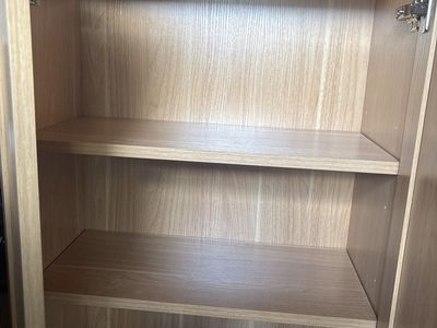Wood Cabinet with Shelves — Never Used, Like New