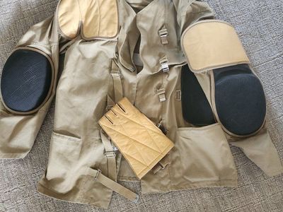 Vintage Shooting Sports Clothing Quilted Fingerless Gloves - Size Medium, Tan Leather