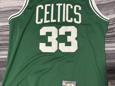 Adidas NBA Hardwood Classics Larry Bird #33 Boston Celtics Green Jersey Men's XL +2 Length