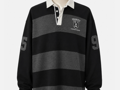 Trinity College Dublin Rugby Shirt XL Ireland Long Sleeve Oversized Polo