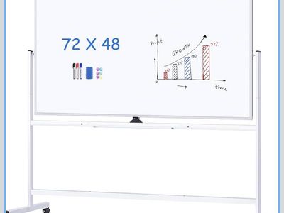 72 x 48 Mobile Magnetic Whiteboard Double Sided Reversible Rolling Dry Erase Board