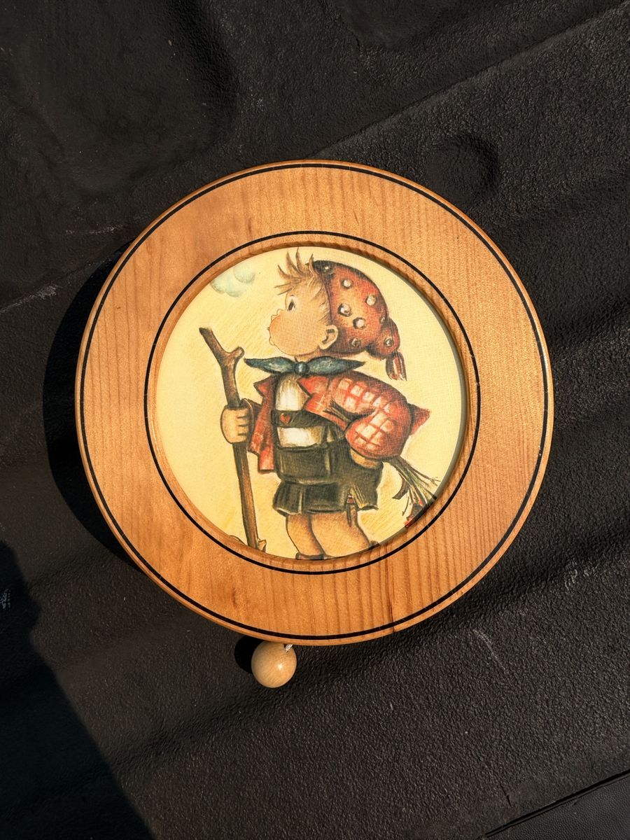 Swiss Musical Movement Wood Wall Plaque