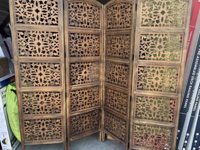 Beautiful wood room divider 4 panel
