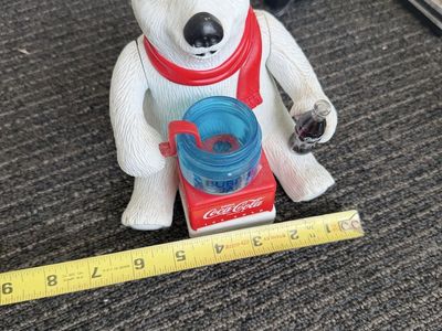 Coca-Cola Polar Bear Bubble Blower Electronic Collectible Figure with Power Adapter