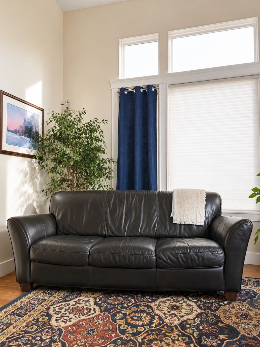 Natuzzi Italian Leather Couch | High-End Designer Sofa