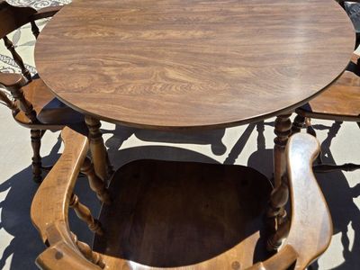 Vintage Ethan Allen Heirloom Maple Dining Set – Round Table with Leaf & 4 Chairs