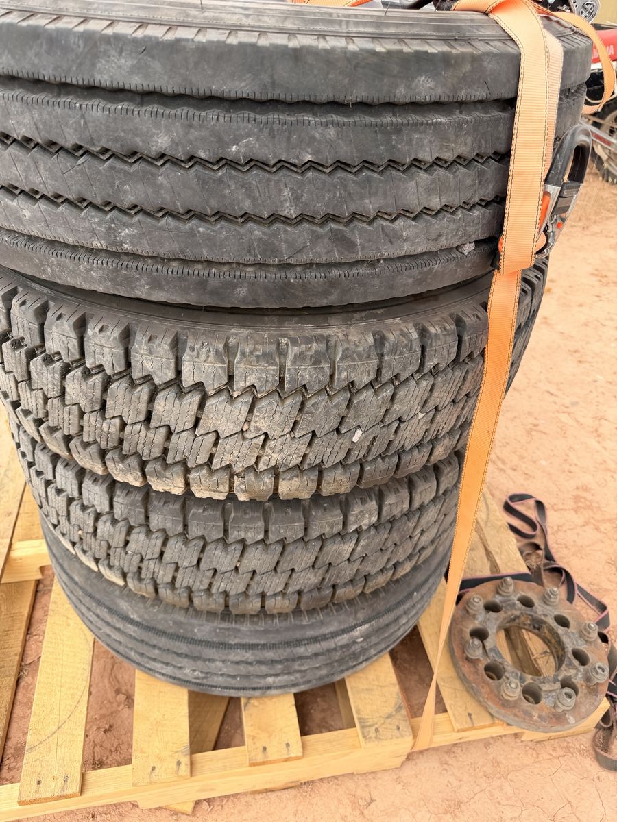4 245/70r19.5 with 8x180 wheel adapters 