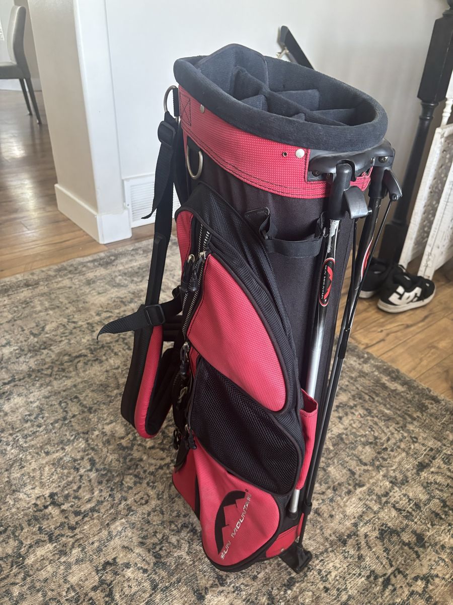 Sun Mountain C-130S Stand Golf Bag - Black/Red, 14-Way Divider, X-Strap System