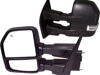 Towing Mirrors, Black , Pair, 15-20 Ford F-150