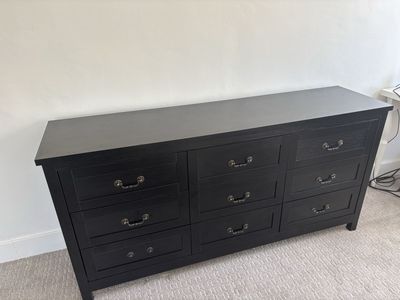 Large Black 9-Drawer Dresser