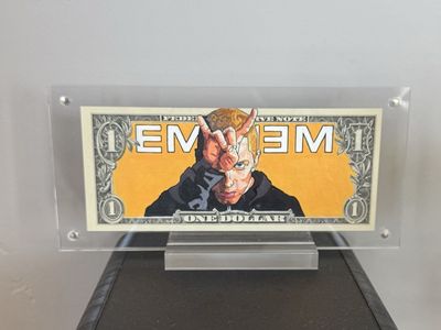 Custom Eminem Art Dollar Bill in Display Stand
