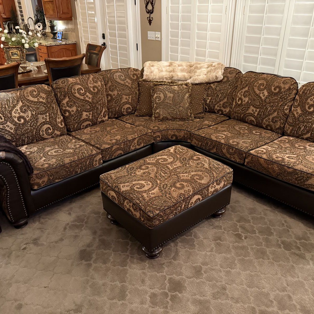 Sectional, Ottoman And Chair