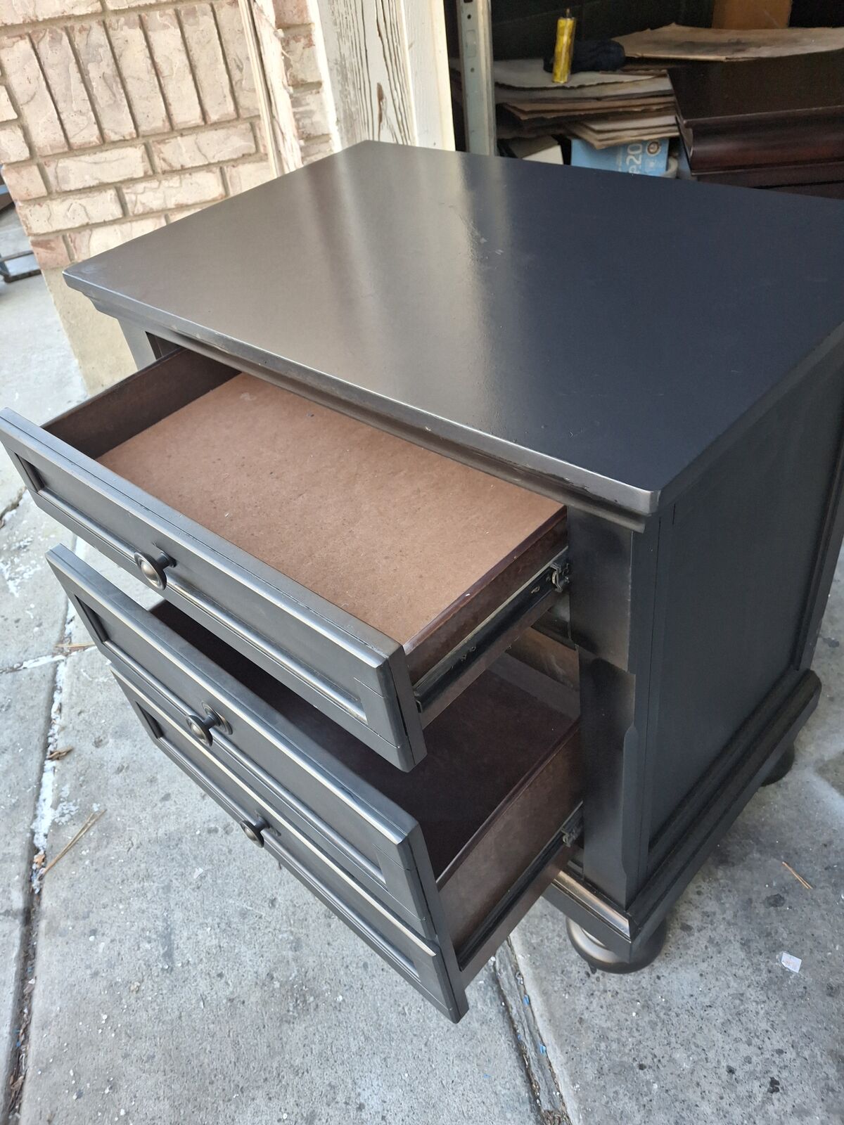 extra tall all wood black night stand/gina