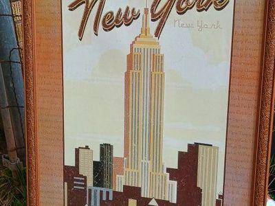 greetings from New York empire State framed print
