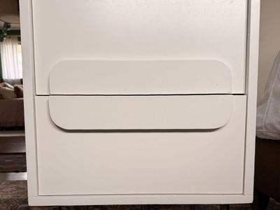 2 White, Modern, West Elm Nightstands