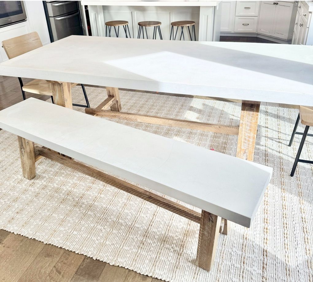 Concrete Dining Table & Bench