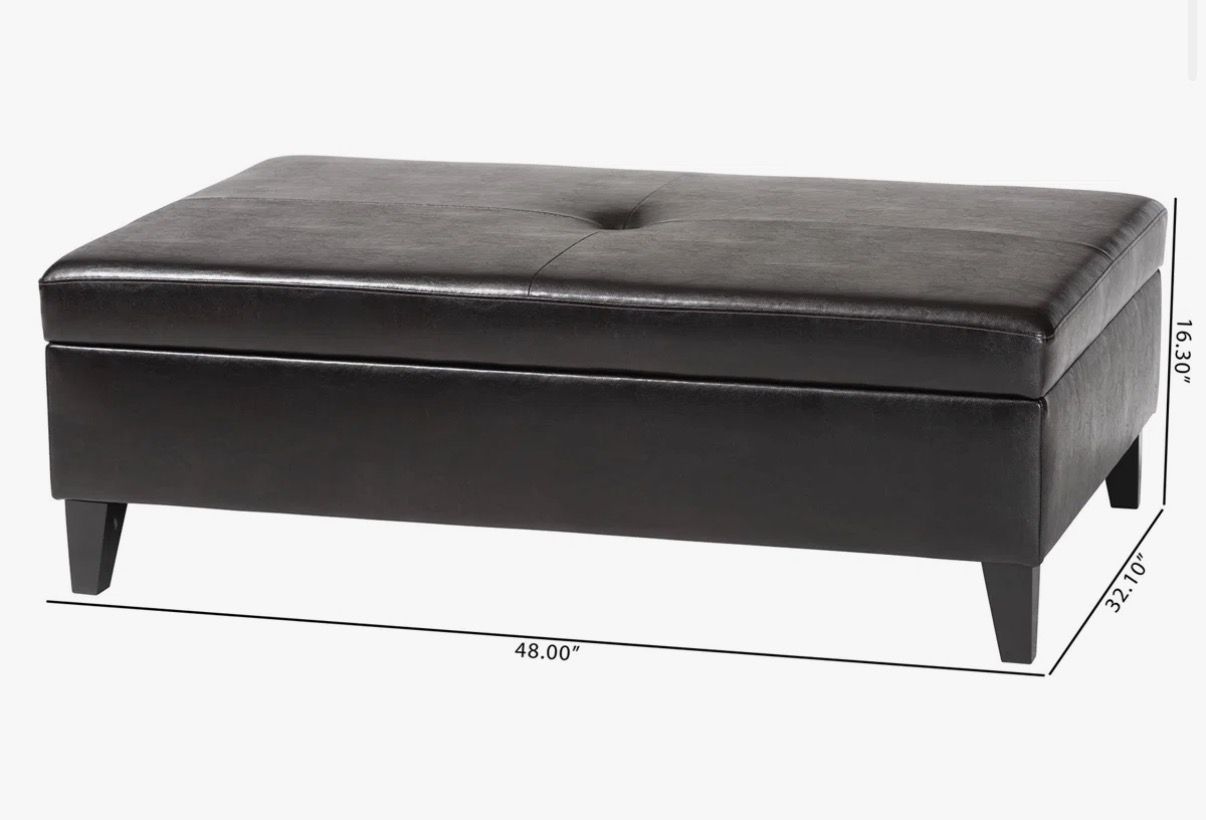Large Tufted Storage Ottoman – 48” Wide, Excellent Condition