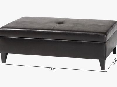 Large Tufted Storage Ottoman – 48” Wide, Excellent Condition
