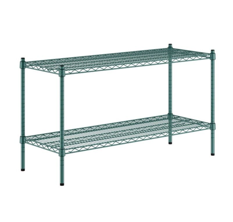 NEW Metro NSF Green 2-Shelf 18 x 48 x 27 Steel and Antimicrobial Epoxy Shelving Kit