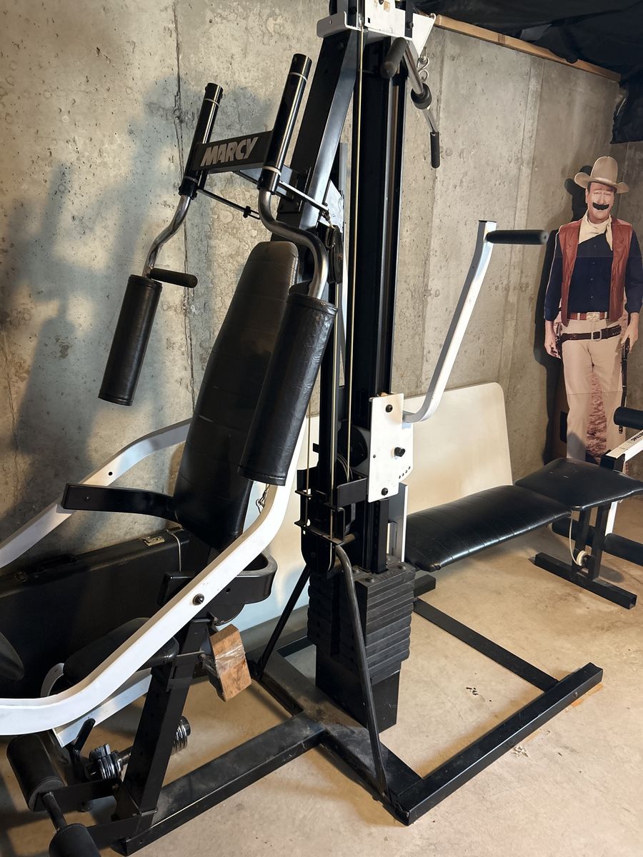 Marcy Home Gym System with Weight Stack and Bench - Full Body Workout Station