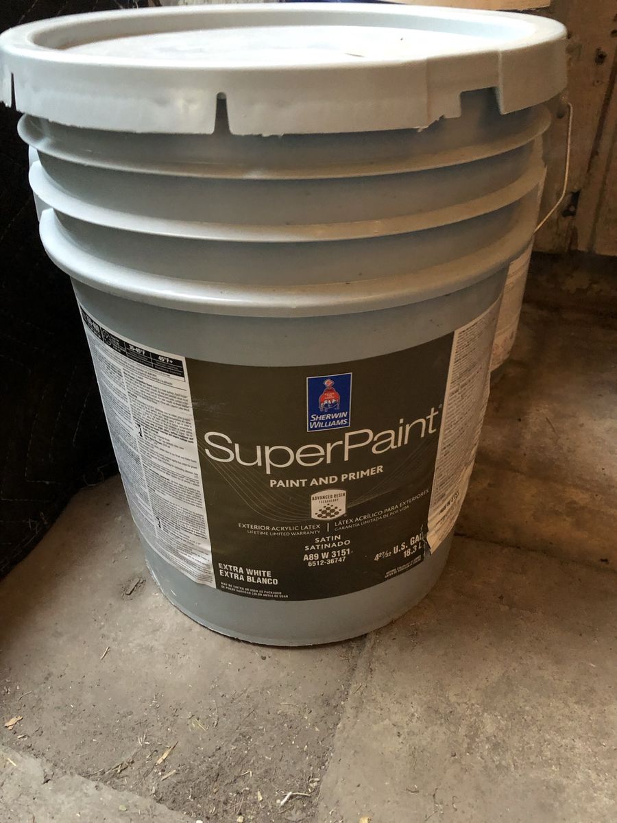 Sherwin-Williams SuperPaint Exterior Acrylic Latex Paint and Primer 5 Gallons Extra White Satin