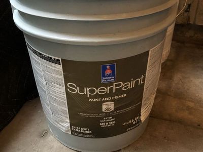 Sherwin-Williams SuperPaint Exterior Acrylic Latex Paint and Primer 5 Gallons Extra White Satin