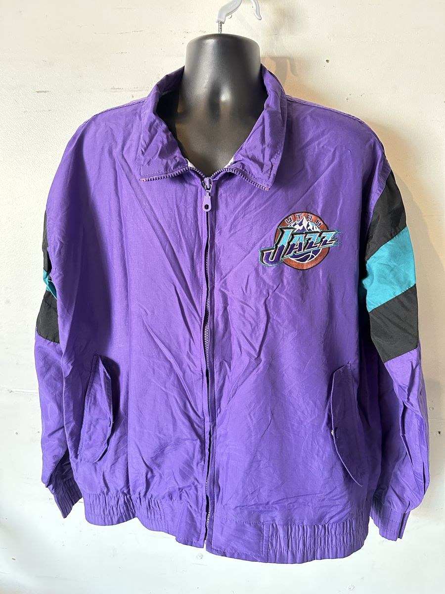 Vintage XL Utah Jazz Logo 7 Wind Breaker