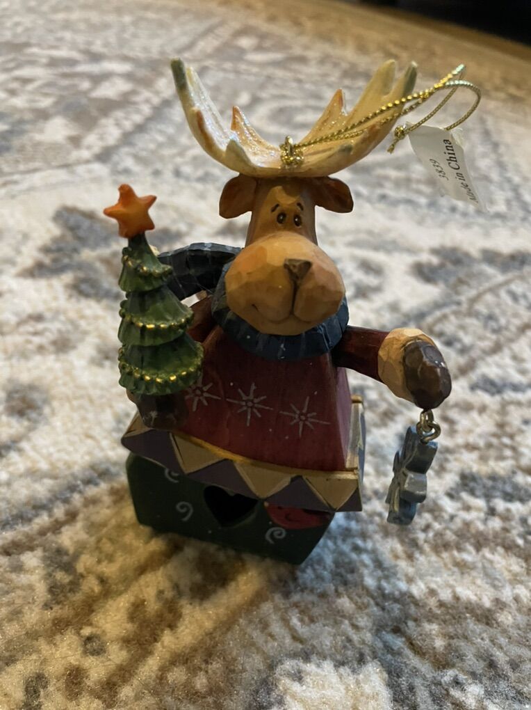 Moose Christmas holiday tree ornament