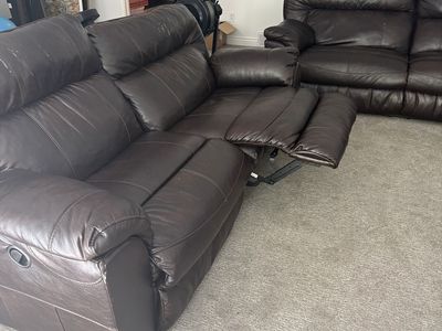 2 Reclining Leather Couches