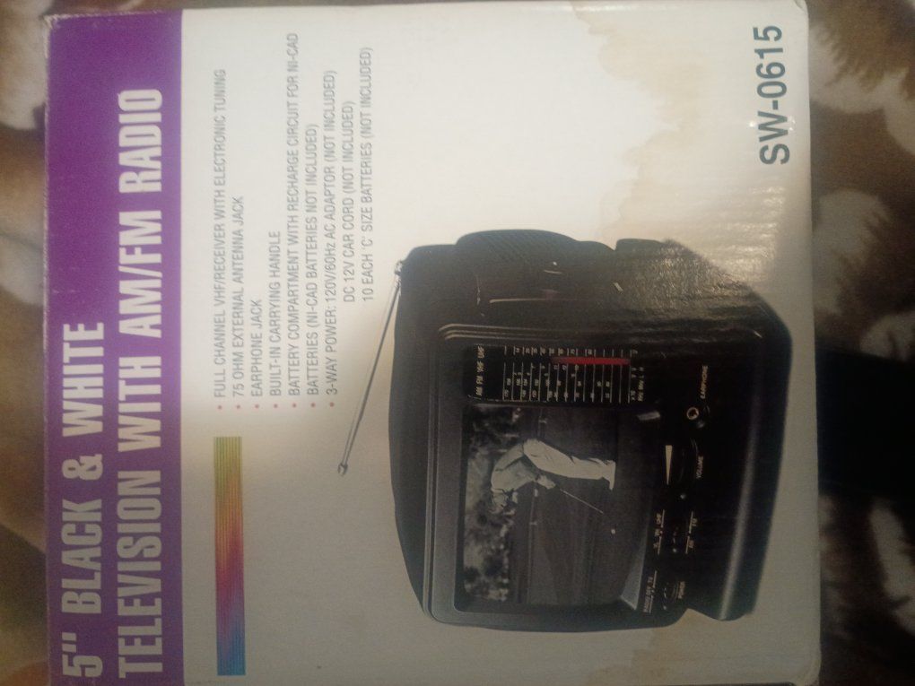 5" black and white television