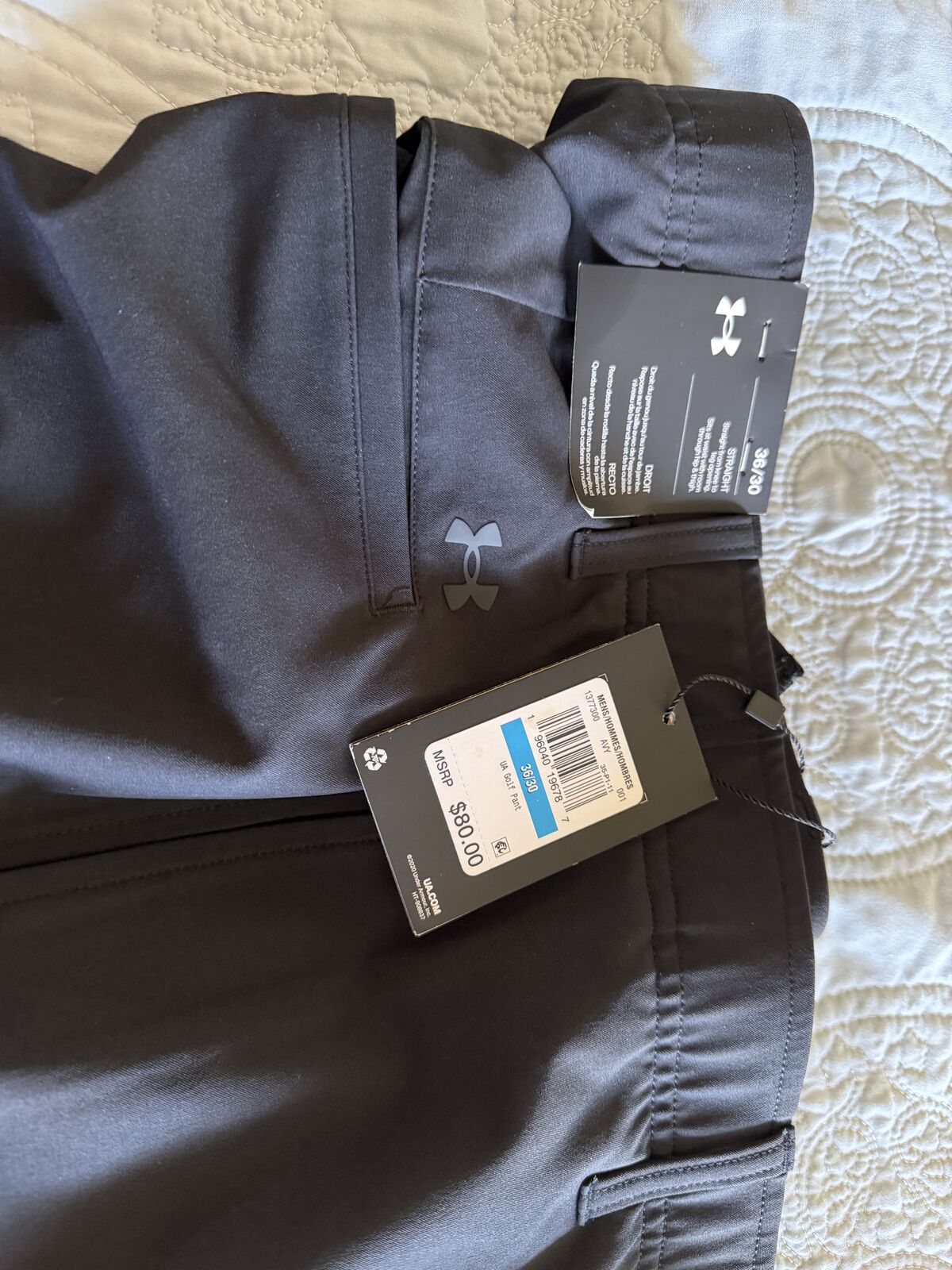 Under Armor Black 36/30 Golf Pants - NWT