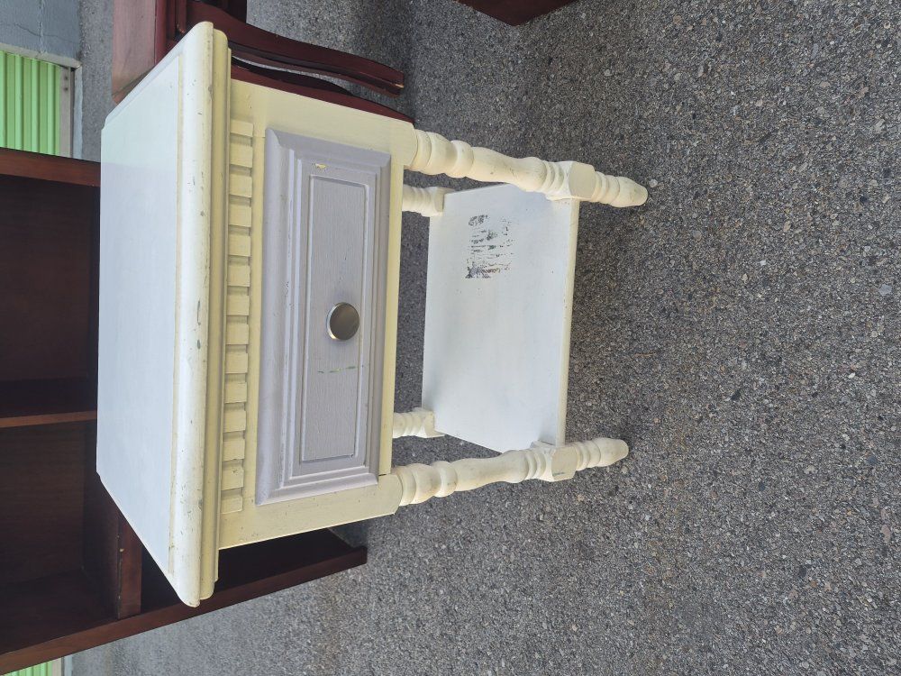 Shabby  chic end table solid wood