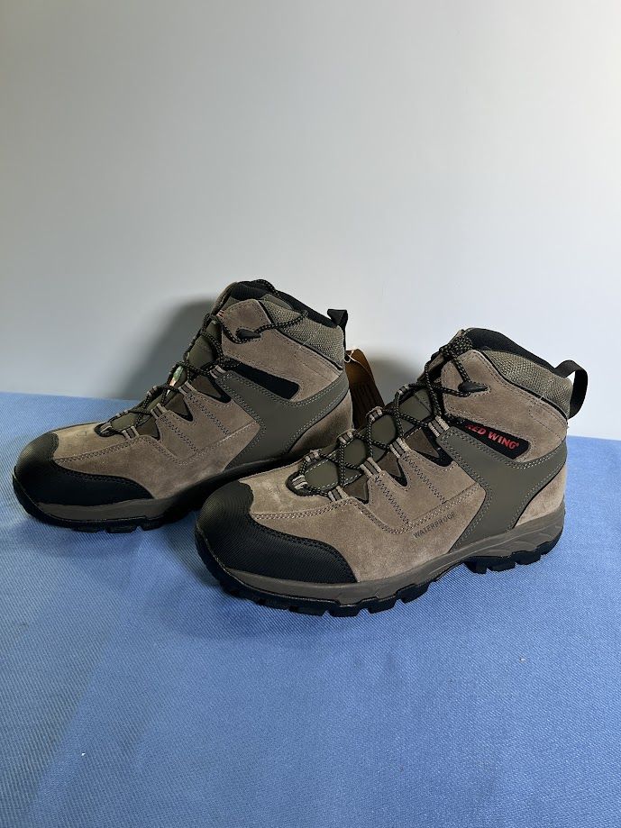 New RED WING TruHiker Men's 10 Gray Waterproof Steel Toe Work Boots