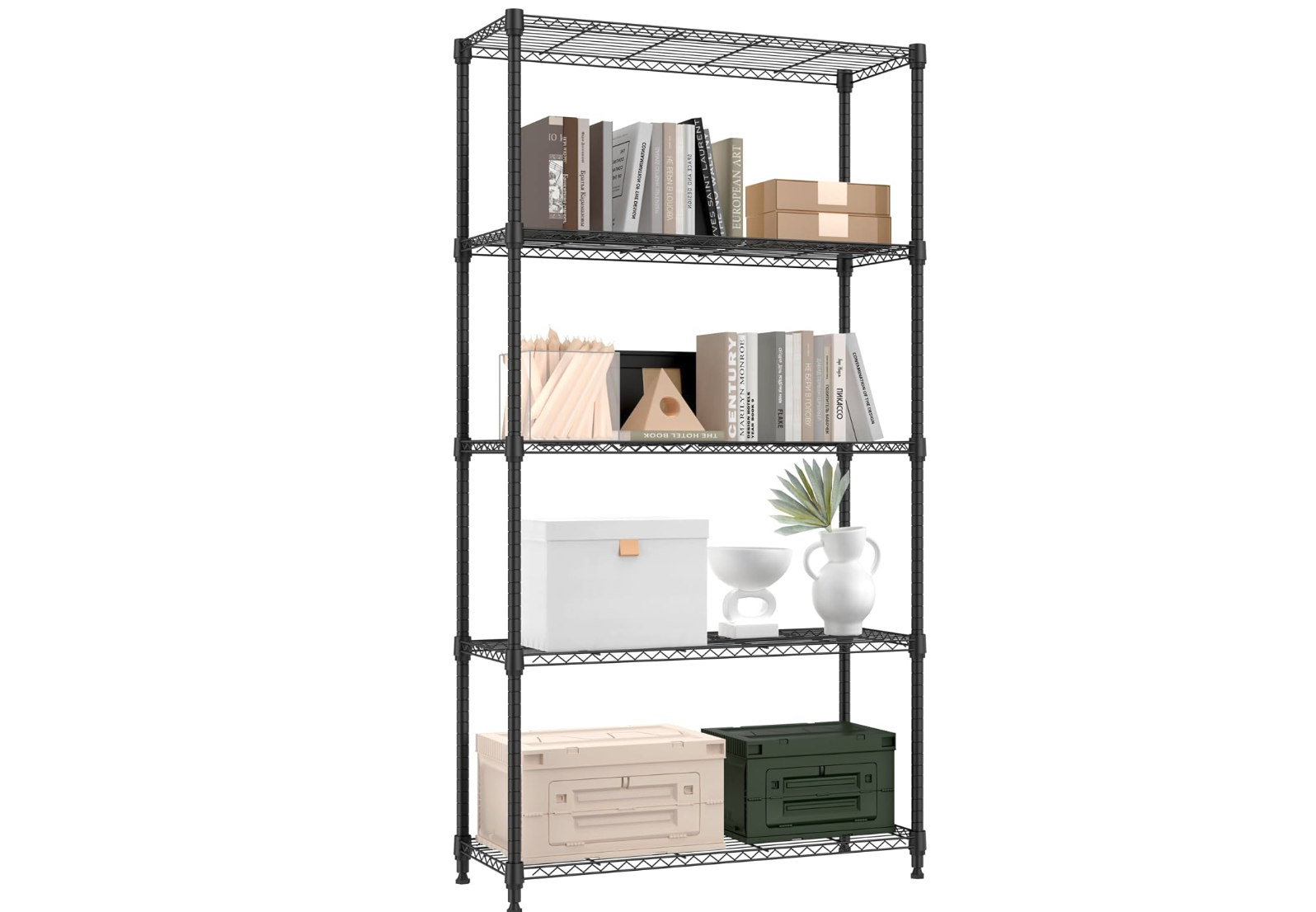 New in box 1250 lbs 5 Tier Shelf Metal Storage Shelves.13.8" D x 35.4" W x 68.5" H