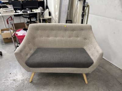 Tan & Grey Loveseat Sofa