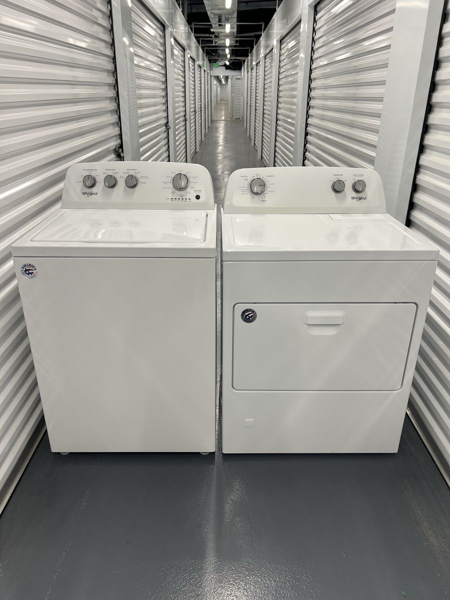 Washer and Dryer - Whirlpool White Top Load Set (Gas Dryer)