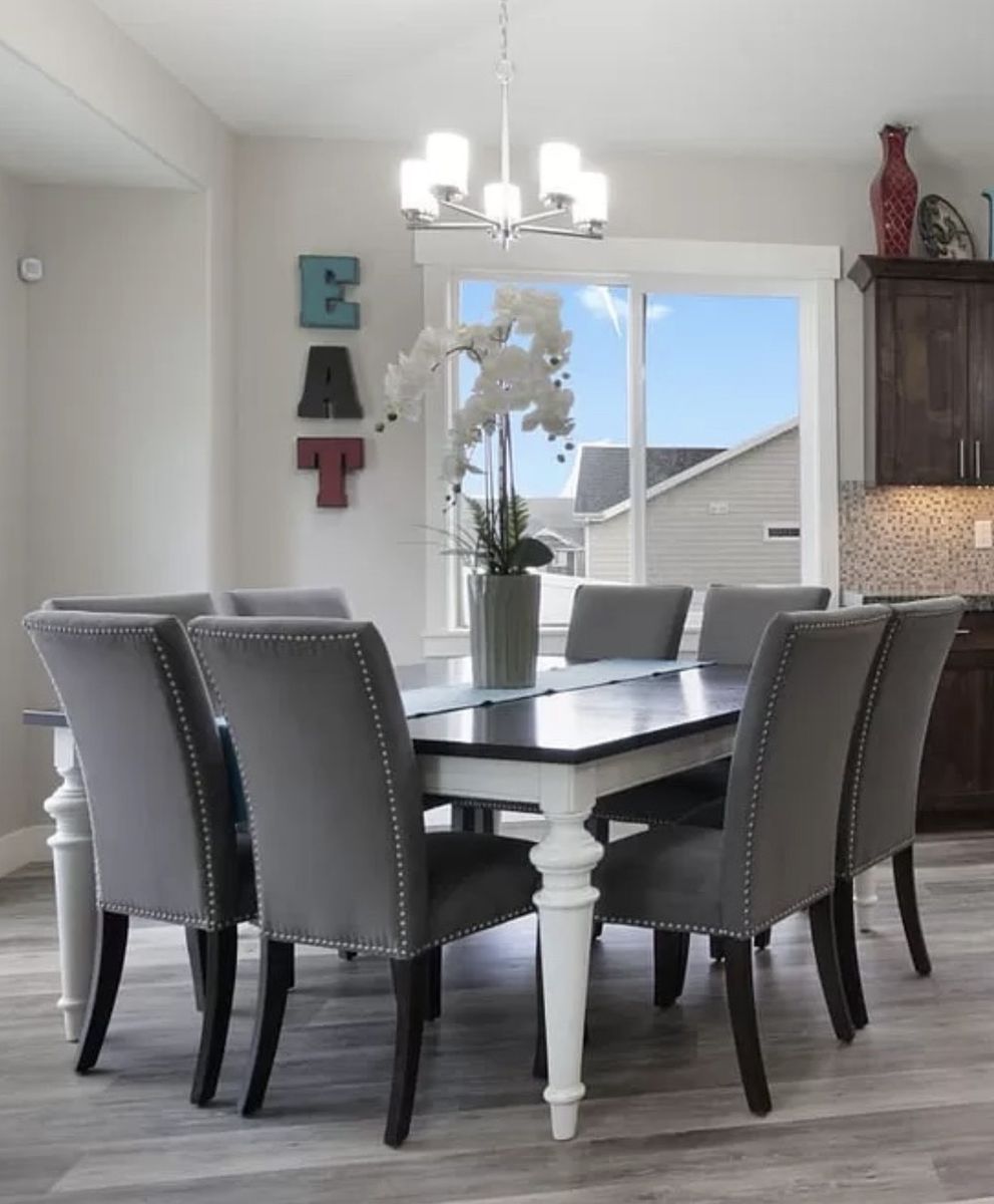 Modern Gray Dining Chairs (Set of 10)