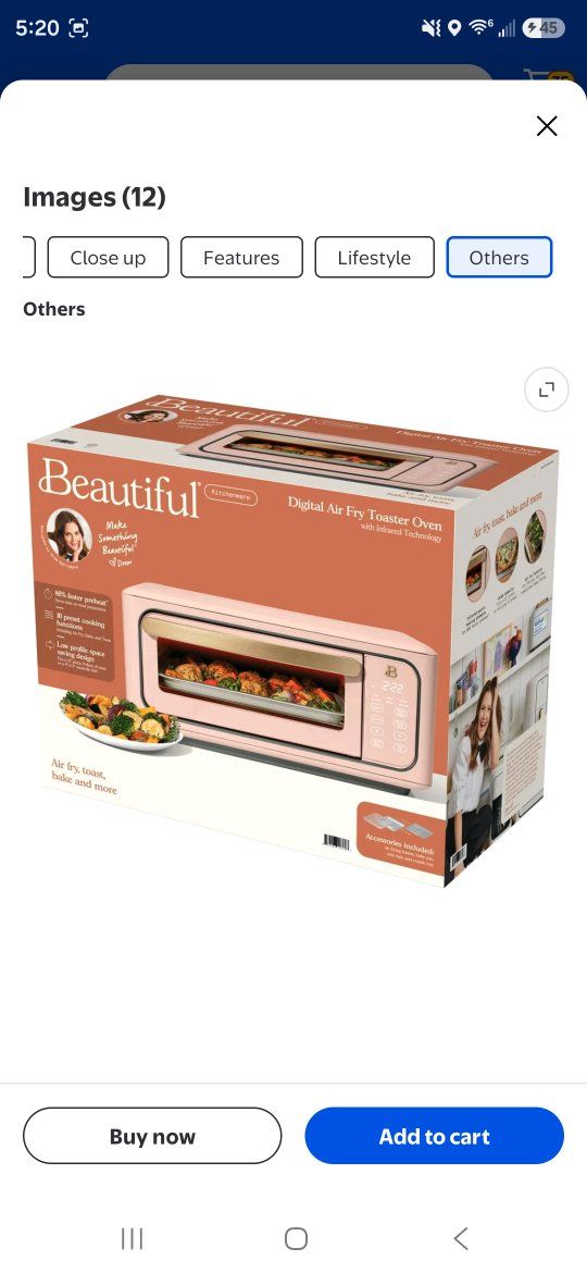 Beautiful by Drew Barrymore Digital Air Fry Toaster Oven Pink